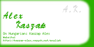 alex kaszap business card
